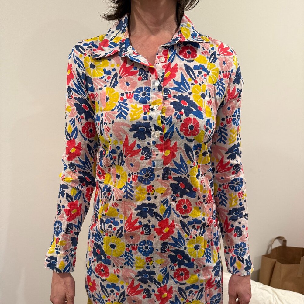 Roller Rabbit long sleeve button down dress